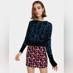 Desigual Blue and Black Crew Neck Sweater